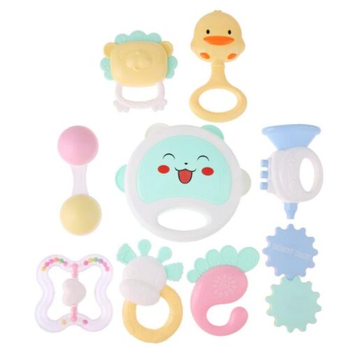 1Pc Baby Rattle Teether Toy Plastic Silicone Music Hand Shake Bed Crib Hanging Educational Toy Gift 1
