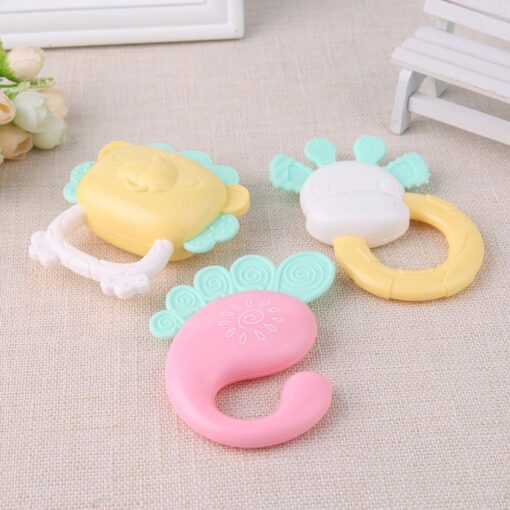 1Pc Baby Rattle Teether Toy Plastic Silicone Music Hand Shake Bed Crib Hanging Educational Toy Gift 2