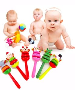 1pcs Baby Rattles Toys Wooden Activity Bell Stick Shaker Toys for Newborn Baby Hand Shaking Bells 1