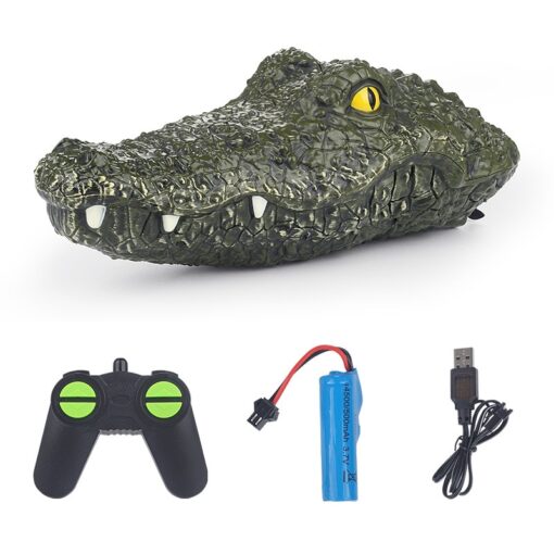 2 4G Remote Control Simulation Electronic Crocodile RC Boat Prank Toys Party Horror Speedboat Model Children 4