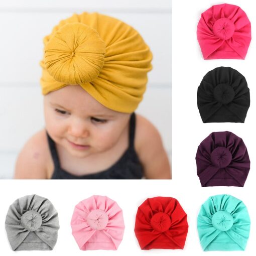 2020 Baby cotton blends Headband Soft Rabbit Bowknot Turban Hair Bands for Children Girls Elastic Headwrap