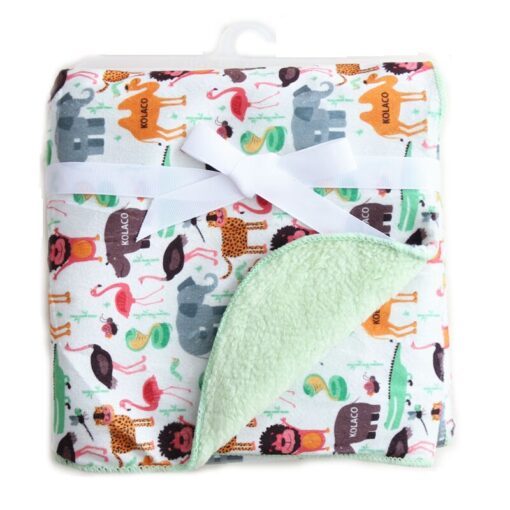 Baby Blanket Coral Fleece Cartoon Double Layer Receiving Swaddle Envelope Stroller Wrap For Bebe Bedding Blankets 4