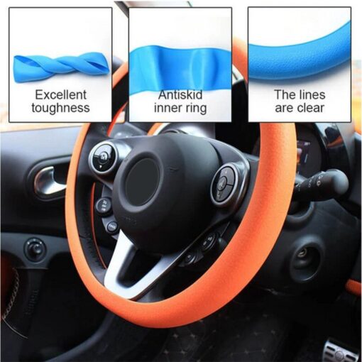 Car Decoration Anti skid Wear resistant Silicone Steering Wheel Cover 10