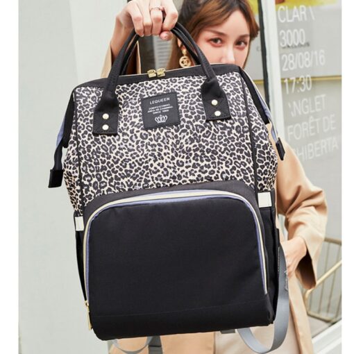 Leopard Mummy bag Fashion multi function large capacity mother and baby bag 2019 new mother out