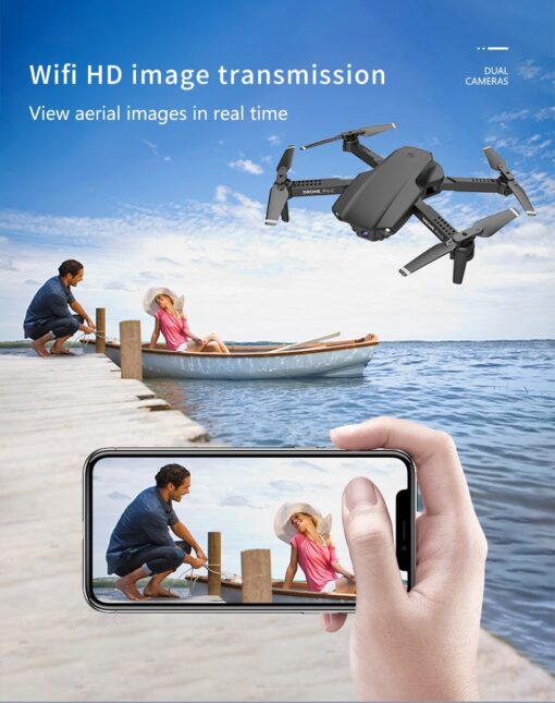 New E99Pro Mini Drone E58 Level 4K Double Camera WiFi Fpv Air Pressure Altitude Keep Foldable 2