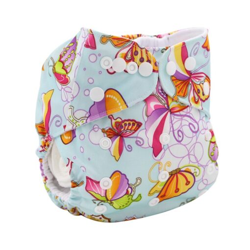 Risunnybaby Baby Diaper Cover Washable Reusable Cloth Pocket Diapers Adjustable Nappy Digital Printed Baby Diaper Fit 4