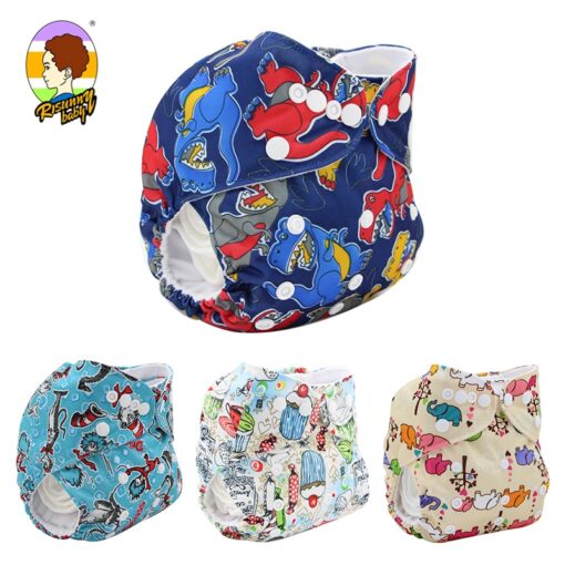 Risunnybaby Baby Diaper Cover Washable Reusable Cloth Pocket Diapers Adjustable Nappy Digital Printed Baby Diaper Fit