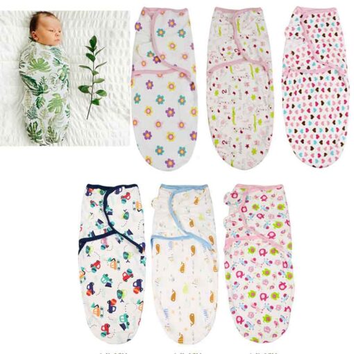 Soft Cotton Infant Swaddle Muslin Blanket Newborn Baby Wrap Swaddling Blanket Sleeping Bag Headband Outfits Set 1