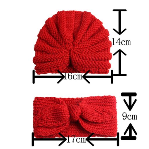 Winter Solid Hat Baby Newborn Baby Boy Girl Knitted Turban Hat Hair Band Beanie Headwear Cap 5