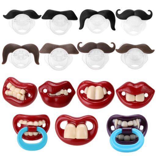 1 2PCS Baby Silicone Pacifier Funny Moustache Lip Shape Pacifier Dummy Nipple Teethers Toddler Pacy Orthodontic 3