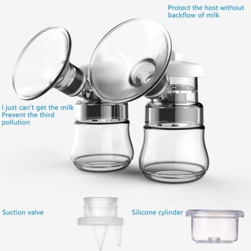 1Pair Electric Breast Pump Nine Levels High Suction Automatic Breast Pumps Postpartum Massage Anti backflow BPA 2