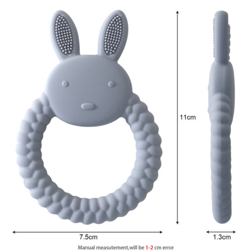 1Pcs Baby Teether Silicone Toy BPA Free Cartoon Rabbit Nursing Teething Gifts Baby Health Molar Chewing 3