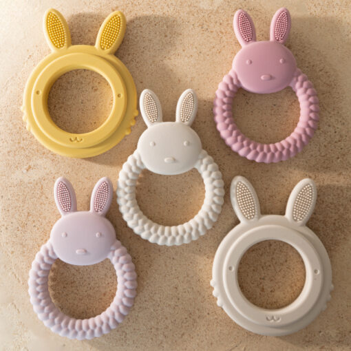 1Pcs Baby Teether Silicone Toy BPA Free Cartoon Rabbit Nursing Teething Gifts Baby Health Molar Chewing
