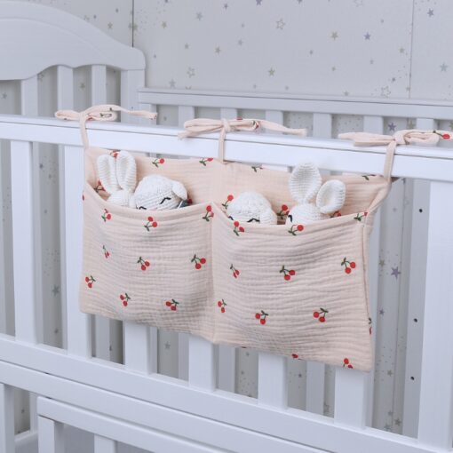 1pc Portable Baby Crib Storage Bag Multifunctional Newborn Bed Headboard Organizer For Kids Baby Bedding Diaper 3