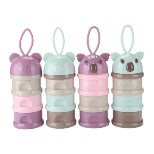 3 Layer Bear Style Portable Baby Food Storage Box Bear Shape Essential Milk Powder Container Baby 1