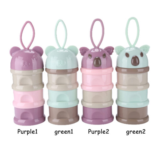 3 Layer Bear Style Portable Baby Food Storage Box Bear Shape Essential Milk Powder Container Baby 2