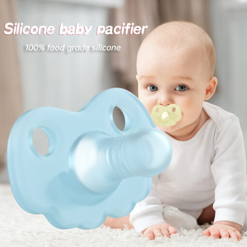 3Pcs Baby Pacifier Set Food Grade Silicone Baby Sleep Pacifier Cartoon Silicone Pacifier Storage Bag Silicone