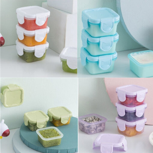 4 Pcs BPA Free Baby Food Storage Containers Baby Milk Powder Container Kids Snack Box Portable 4