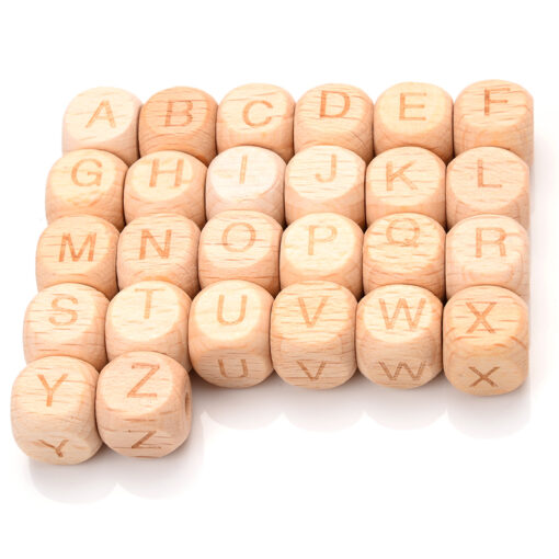 50Pcs Lot 10mm Letter Wood Beads Square Beech Alphabet Spacer Beads For Jewelry Making Diy Necklace