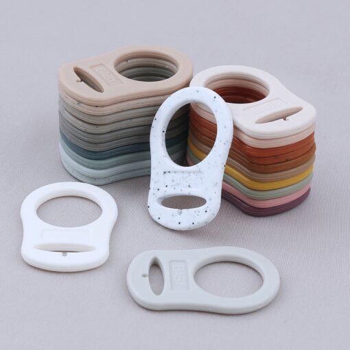 5pc lot Dummy Pacifier Holder Clip Adapter Ring Button Style Pacifier Adapter DIY Baby Shower Gift 1