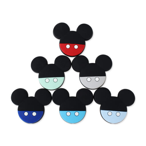 5pcs Mickey Silicone Beads Food Grade Mouse Mini Pearl DIY Pacifier Chain Accessories BPA Free Baby 4