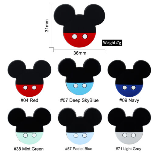 5pcs Mickey Silicone Beads Food Grade Mouse Mini Pearl DIY Pacifier Chain Accessories BPA Free Baby