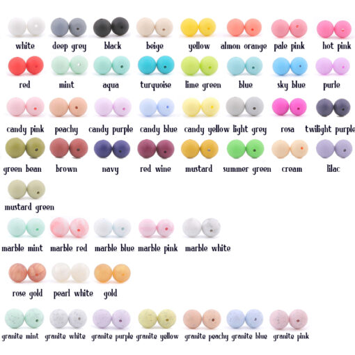 60pcs 12mm Baby Teether Silicone Beads Diy Pacifier Chain Bracelet Bpa Free Chewable Round Silicone Bead 1