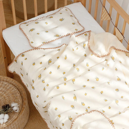 Baby Blanket Muslin Swaddle Wrap 4 Layers Cotton Cartoon Bear Print Receiving Blanket Infants Newborn Sleepsack 1
