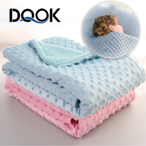 Baby Blanket Swaddling Newborn Thermal Soft Fleece Blanket Winter Solid Bedding Set Cotton Quilt Infant Bedding 1