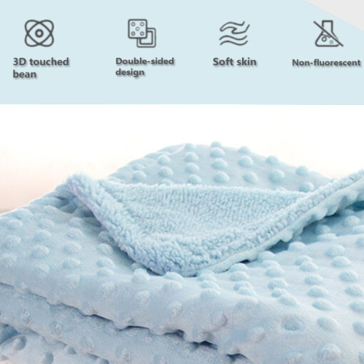 Baby Blanket Swaddling Newborn Thermal Soft Fleece Blanket Winter Solid Bedding Set Cotton Quilt Infant Bedding 4