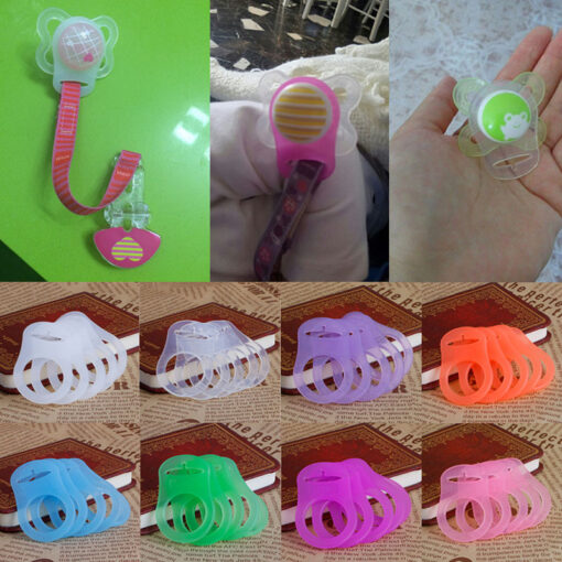 Baby Dummy Pacifier Holder Clip Adapter for MAM Ring 5PCS Multi Colors Silicone Button for newborn 1