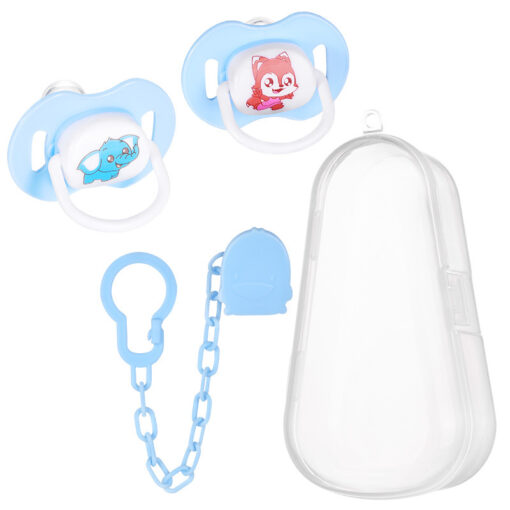 Baby Pacifier Set Cartoon Silicone Pacifier Chain Combination 3 Piece Set Baby Sleeping Play Mouth Chupetes 1