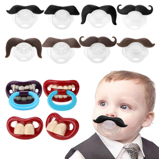 Baby Silicone Pacifier Funny Moustache Lip Shape Pacifier Dummy Nipple Teethers Toddler Pacy Orthodontic Soother Pacifier