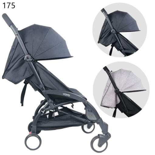Baby Stroller Accessories 175 Degrees Stroller Hood Mattress For Babyzen Yoyo Yoya Babytime With Back Zipper