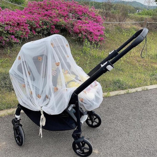 Baby Stroller Accessories Mosquito Net Summer Stroller Cover Babies Travel Cart Sunshade Parts Mesh Thermal Insulation 2