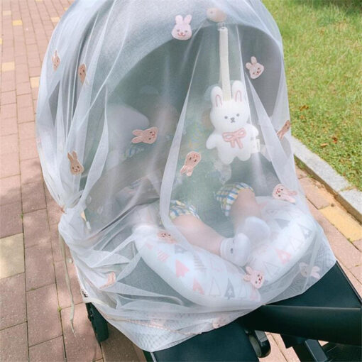 Baby Stroller Accessories Mosquito Net Summer Stroller Cover Babies Travel Cart Sunshade Parts Mesh Thermal Insulation 4