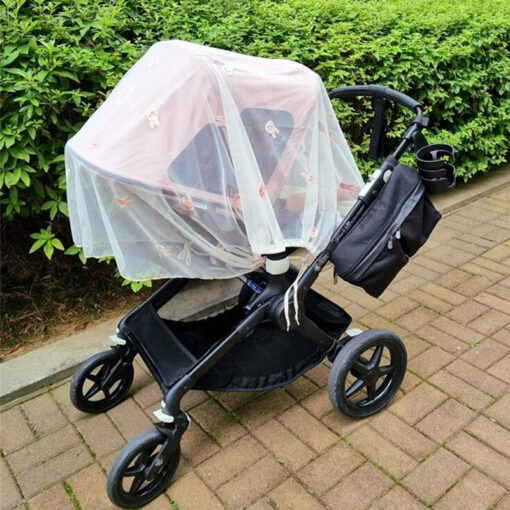 Baby Stroller Accessories Mosquito Net Summer Stroller Cover Babies Travel Cart Sunshade Parts Mesh Thermal Insulation 5