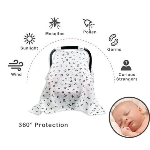 Baby Stroller Accessories Muslin Blanket Car Seat Cover Breathable Sunshade Safety Basket Cart Cradle Cap Visor 1