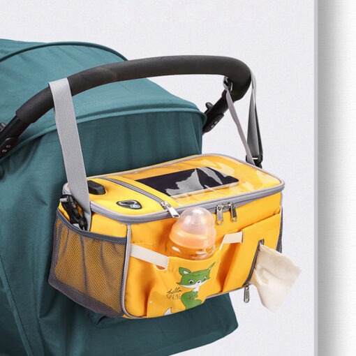 Baby Stroller Bag Universal Wearproof Diaper Nappy Bag Multi Pocket Mummy Travel Bag Holder Cup Organizer 6
