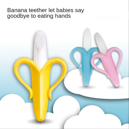 Boxed Children s Banana Teether Molar Sticks Bites Food Grade Silicone Fruit Teether Baby Training Toothbrush