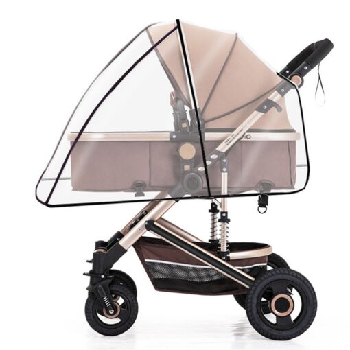 Clear Stroller Rain Cover Baby Car Weather Wind Shield Transparent Breathable Trolley Umbrella Pushchairs Waterproof Raincoat 1