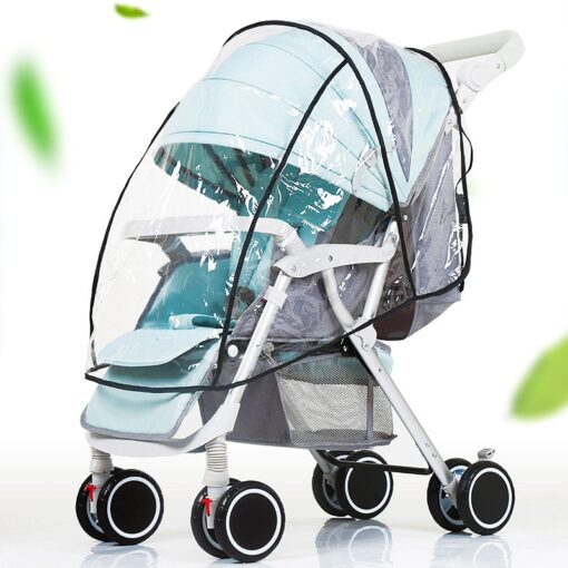 Clear Stroller Rain Cover Baby Car Weather Wind Shield Transparent Breathable Trolley Umbrella Pushchairs Waterproof Raincoat 5
