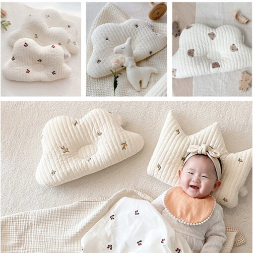 Cotton Baby Pillow for Newborn Babies Accessories Infant Nursing Pillow Anti Deflection Head Bedding Baby Stuff 4
