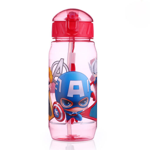Disney Mickey Mouse Cartoon cups With straw kids snow White Captain America Sport Bottles girls Princess 2