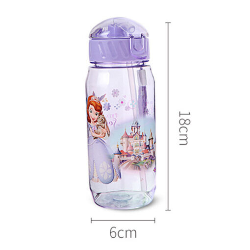 Disney Mickey Mouse Cartoon cups With straw kids snow White Captain America Sport Bottles girls Princess 3