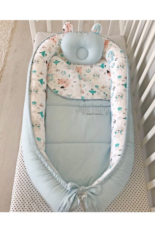 Jaju Baby Handmade Cute Animals Design Lux Orthopedic Babynest Baby Bedding Portable Crib Travel Bed Newborn 1