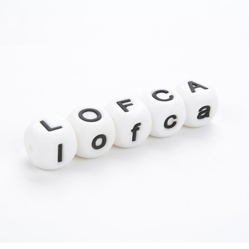 LOFCA 10pcs Alphabet Silicone Letter Beads Teething Beads Food Grade Teether 16mm English Letters Baby Nursing 1