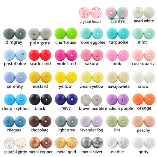LOFCA 12mm 20pcs lot Silicone Loose Beads Teething Beads DIY Chewable Colorful Teething For Infant Baby 2