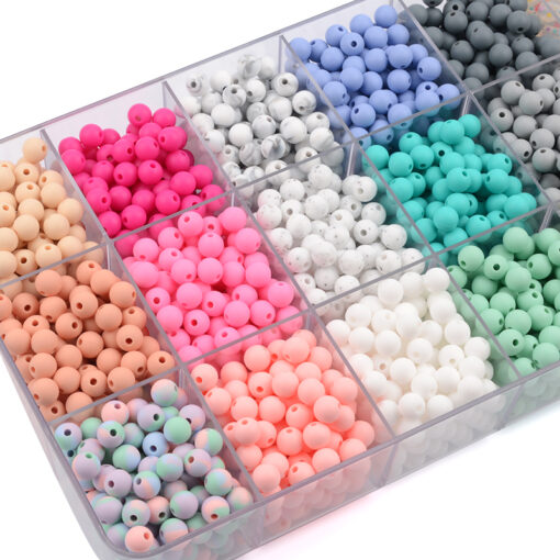 LOFCA 9mm 50pcs Silicone Beads Pearl Silicone Food Grade Teething Beads DIY BPA Free Jewelry Baby 5