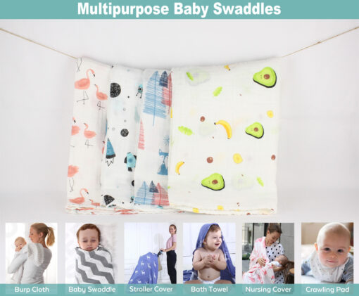 Littles Bloomz 100 Cotton Muslin Swaddle for Infant Wrap Sleeping Bag Newborn Bath Towel Baby 2